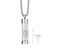 Richsteel - Collier Urne Funéraire pour les Humains et les Animaux de Compagnie Memorial - Pendentif Cendres Arbre de Vie/Sablier/Larme Goutte en Acier Inoxydable avec Collier Fin (BoÎte Cadeau)