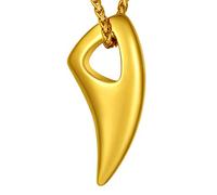 Richsteel Collier Vikings Pendentif Mjolnir Thor/Dent de Loup/Loup Fenrir/Yin Yang Loups/Tête de Loup Or/Noir/Acier,Bijoux Protection Porte Bonheur Amulette avec Chaîne 55+5cm pour Hommes,Femmes