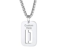 Richsteel Pendentif Homme À Graver Plaqué Or Acier Inoxydable Collier Plaque Gravé Initiale D Creusé Bijoux Lettres Fantaisie Cadeau Noel Anniversaire pour Hommes Garçons Femme