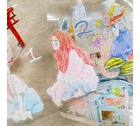 RICHTAPES DingDing - Édition spéciale annuelle 2026, autocollants transparents prédécoupés pour animaux domestiques, 365 jours - T5 sans boucle - Calendrier non daté - Design vintage original pour