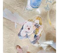 RICHTAPES DingDing Édition spéciale annuelle 2026, autocollants transparents prédécoupés pour animaux domestiques, 365 jours - T2 sans boucle - Calendrier non daté - Design vintage original pour