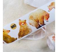 RICHTAPES NuNu Vol1 N02 Brother Bear Autocollants pré-découpés Motif floral Washi Design original vintage pour fournitures de scrapbooking, fournitures de journal intime