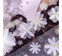 RICHTAPES XiaoBaiJia - Fleurs de sel blanches Dream Island - Papier Washi prédécoupé - Pour scrapbooking, fournitures de journal intime