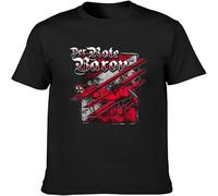 Richthofen The Red Baron Jagdgeschwader Teufel Ek Held Fokker Luftwaffe Mens T-Shirt Unisex Mens Tees Black XL