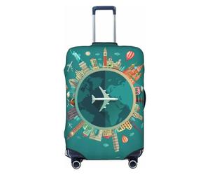 Richugui Circular Global Housse de protection élastique lavable pour valise de voyage anti-rayures pour enfants et adultes, rond, M, Tous les jours