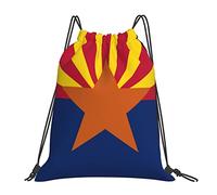Richugui Sac à dos avec cordon de serrage drapeau de l'Arizona - Sac à dos de sport avec cordon de serrage - Pour homme et femme - Pour la plage, Noir , taille unique