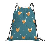 Richugui Sac à dos avec cordon de serrage motif renard, sac à dos avec cordon de serrage, sac de sport, sac à dos pour femmes et hommes, sacs à dos d'entraînement et de yoga, Couleur 1, taille unique