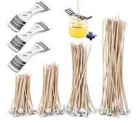 Richunie 120 Pièces Meche Bougie, 8-10-15-20CM Meche de Bougie, Meches Bougies pour Bougies épaisses, Fabrication Bougies, Bougie DIY
