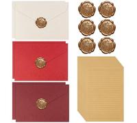 Richunie 22 Pièces L'ensemble de Papeterie Vintage Papier, Love Letter, Papier a Lettre, Enveloppe Mariage avec Enveloppe para el día de San Valentín, Invitaciones de Boda, Bricolaje