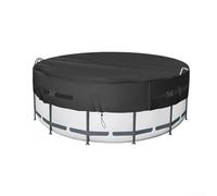 RichVibe Bâche de piscine en tissu Oxford 210D pour piscines de 2,4 m/3,6 m/3,7 m, installation facile avec cordes, bloque les débris et les rayons UV pour un entretien efficace (2,4 m)