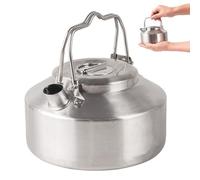 RichVibe Bouilloire de camping 304 de 1 L pour casserole de cuisine portable en acier inoxydable pour café, eau bouillante, poignée pliable et légère