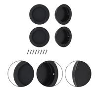 RichVibe Bouton de placard rond à encastrer en acier inoxydable pour poche de poignée de porte, grange, portes coulissantes et pliantes, bouton de placard, meuble, cuisine, 70 mm x 70 mm x 15 mm, noir