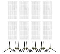 RichVibe Brosses latérales de rechange et kit de filtre HEPA pour robot aspirateur T7S, pour modèles MAMNV, Teendow, JIKA, en plastique et nylon gris blanc (B)