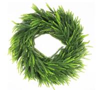 RichVibe Couronne de pin artificiel à suspendre à une porte - Décoration de Noël réaliste - Plante verte - Décoration festive - 40 cm - Pour intérieur et extérieur