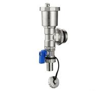 RichVibe Distributeur de chauffage en laiton G1 DN25 avec purgeur automatique rapide pour robinets de vidange de circuit, température maximale de 120 °C, conception de maintenance intégrée (bleu)