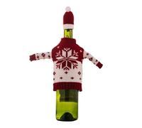 RichVibe Housse de bouteille de vin de Noël en tricot avec motif bonhomme de neige, décoration de table festive pour fêtes de fin d'année et présentoir de bar, convient aux bouteilles standard de 10 x