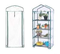 RichVibe Housse de rechange pour serre, abri de culture en PVC transparent à 4 niveaux, protection contre les intempéries, mini maison de jardin, 69 x 49 x 158 cm (transparent)