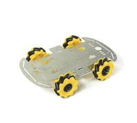 RichVibe Kit de châssis de voiture robot 4WD Cadre en alliage d'aluminium avec pour roues Mecanum moteurs 60 mm pour programmation robotique éducative Argent/noir