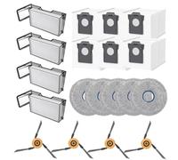 RichVibe Kit de pièces de rechange pour aspirateur robot Dreame X60 Ultra, filtres haute efficacité pour les squames d'animaux, brosse latérale et ensemble de chiffons (B)