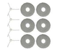 RichVibe Kit de remplacement pour brosses latérales et serpillères conçues pour aspirateur robot Everybot Q9, comprend 4 brosses latérales et 6 tampons en microfibre pour un balayage efficace des