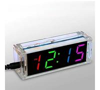 RichVibe Kit d'horloge numérique DIY avec écran LED à 4 chiffres, capteur de température et alarme d'apprentissage électronique, multicolore