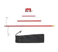 RichVibe Lampadaire de camping pliable de 118 cm, pour support d'éclairage en acier inoxydable avec deux crochets, portable pour tente rouge, lanterne, pique-nique, pêche