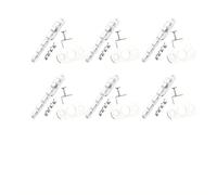 RichVibe Lot de 1/6 loquets de fenêtre pour fenêtre avec construction en plastique et acier doux, 106 x 14 mm, blanc, ventilation contrôlée et protection contre le vent