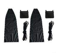 RichVibe Lot de 2 housses de base de siège de rechange en textilène noir avec cordes pour suspendre des chaises œufs d'intérieur ou d'extérieur 64 x 197 x 23 cm (2 pièces avec poches)