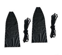 RichVibe Lot de 2 housses de base de siège de rechange en textilène noir avec cordes pour suspendre des chaises œufs d'intérieur ou d'extérieur 64 x 197 x 23 cm (2 pièces sans poches)