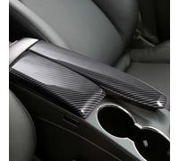 RichVibe Lot de 2 panneaux de protection pour accoudoir central de voiture - Classe W204 Classe E W212 GLK X204 2008-2015 ABS Fibre de carbone Noir