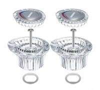 RichVibe Lot de 2 poignées de rechange pour pommeau de douche 96797 - Finition chromée - Plastique - Installation facile avec boutons et vis pour réparation de salle de bain