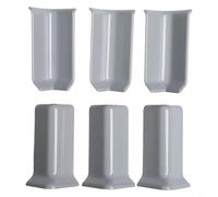 RichVibe Lot de 6 blocs de garniture d'angle de plinthe avec coins intérieurs et extérieurs pour installation de plinthes murales (M, gris)
