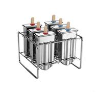 RichVibe Lot de 6 glaces à glace en acier inoxydable avec support amovible pour friandises d'été pour jus de fruits, yaourts, pudding