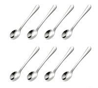 RichVibe Lot de 8 petites cuillères à mesurer en acier inoxydable 304 7,2 cm pour sel, sucre, thé, miel, assaisonnement de cuisine, condiments (argenté)