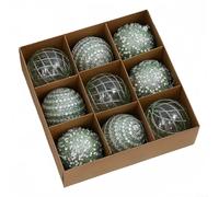 RichVibe Lot de 9 boules de Noël en plastique à suspendre pour sapin de Noël - 8 cm - Multicolore