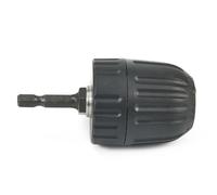 RichVibe Mandrin de foret sans clé 0,8-10 mm avec adaptateur de tige hexagonale de 6,3 mm, pour axe de 9,3 mm, convertisseur en métal et plastique à changement rapide