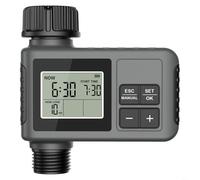 RichVibe Minuteur d'arrosage numérique pour jardin et pelouse, fonction de retard de pluie, fréquence et durée personnalisables, grand écran LCD (14 mm)