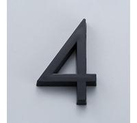 RichVibe Numéro de maison 3D brillant en résine ABS noire pour porte, boîte aux lettres, appartement, chambre d'hôtel ou bureau, plaque résistante aux intempéries avec visibilité claire