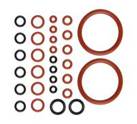 RichVibe O-for - Kit de joint d'étanchéité pour SAECO, Spidem, pour machines à café GAIA - Lot de 30 joints de rechange pour vanne de vapeur, sortie d'eau, groupe d'infusion - Joints toriques (noir +