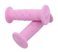 RichVibe Paire de poignées de guidon de vélo pour enfants en caoutchouc TRP doux et antidérapant pour guidon de 19 mm, noir et rose, longueur de 92 mm pour la sécurité des enfants et l'équitation en