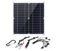 RichVibe Panneau solaire monocristallin haute efficacité 50 W avec chargement USB pour appareils 12 V pour camping en plein air, camping-cars, bateaux et alimentation hors réseau