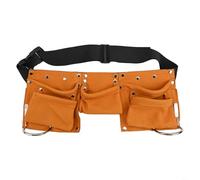 RichVibe Pochette à outils en cuir, sac à outils de travail en cuir pour enfants avec anneaux de marteau en acier inoxydable, construction en microfibre pour jeux de rôle (jaune clair)