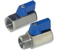 RichVibe Pour robinet à boisseau sphérique en acier inoxydable 6,35 mm fileté B16.5, système de brassage à double joint, quart de tour avec poignée en aluminium