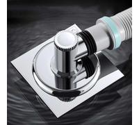 RichVibe Raccord de vidange de sol pour machine à laver avec clapet anti-retour pour éviter le refoulement, pour tuyaux de 32 mm à 46 mm, PVC + ABS, utilisation avec anneaux en silicone inclus