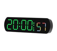 RichVibe Réveil numérique pour bureau avec affichage de la température et de l'humidité, format 12/24 heures, affichage de l'heure, compte à rebours, horloge noire ou blanche avec lumière bleue, verte