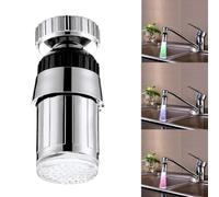 RichVibe Robinet de cuisine LED M22/Robinets avec lumière 3 couleurs sensible à la température (vert/bleu/pour rouge), alimenté par l'eau, pour pivotement à 360°, pas besoin de batterie