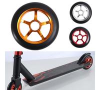 RichVibe Roues de scooter Pro 100 mm avec roulements, alliage d'aluminium pour moyeu, polyuréthane pour pneu haute élasticité et résistance à l'usure, 240 g, lot de 1
