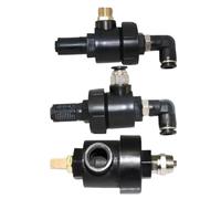 RichVibe Soupape d'échappement rapide pour cylindre de changement de pneu - Vanne de coude de décharge unidirectionnelle, libération de broyeur de perles et accessoire de réparation de pneus, noir