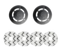 RichVibe Support de rechange pour balai à franges X1 Turbo Robot pour aspirateur, 2 supports de lingettes + 4 lingettes, 127 mm, plastique