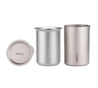 RichVibe Tasse à thé en titane à double paroi de 350 ml avec couvercle filtrant pour la maison, le bureau, le camping, la randonnée, la tasse légère antirouille garde les mains au frais, pour les